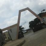 Exterior entrance of Lekan Salami Stadium in Ibadan showing the stadium façade and gateway