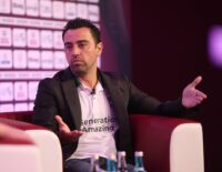 Xavi Hernández speaking at the 2016 Soccerex Asian Forum in Doha