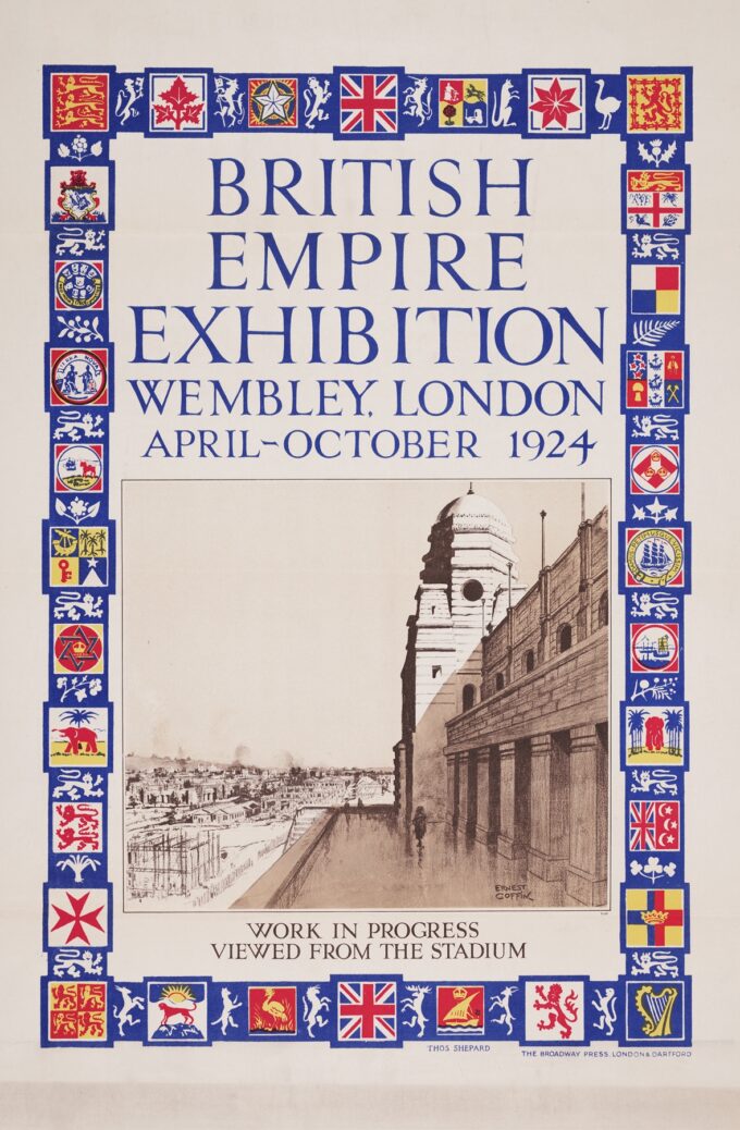 Entrance gate and India pavilion at the British Empire Exhibition, Wembley (historic photograph)