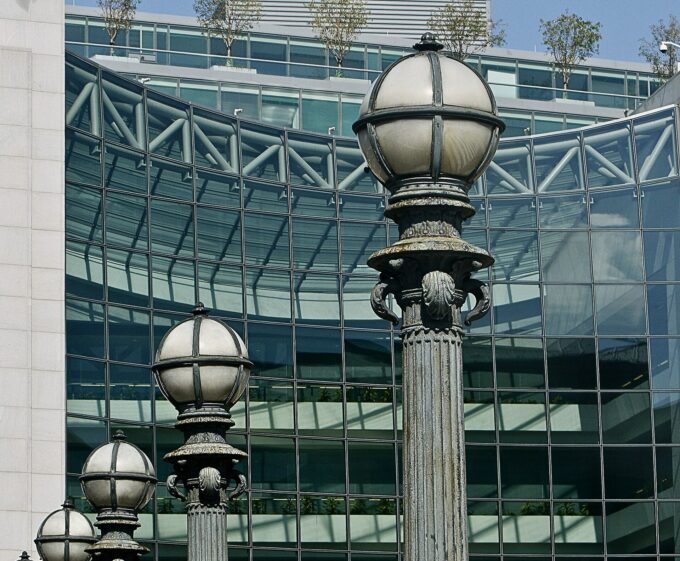 Glass façade of the U.S. Securities and Exchange Commission headquarters building in Washington, D.C.