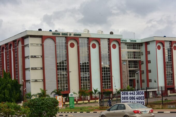 Front exterior of the National Bureau of Statistics building in Abuja, Nigeria.