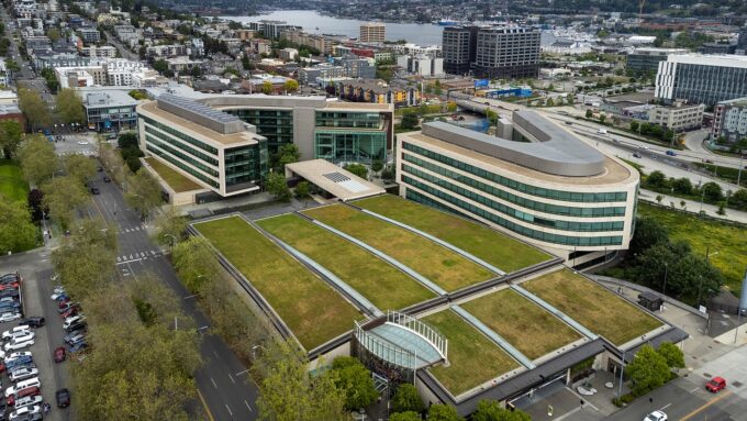 Exterior of the Bill & Melinda Gates Foundation building in Seattle