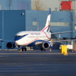 Air Peace Boeing 737-33R aircraft with registration 5N-BQP on the tarmac